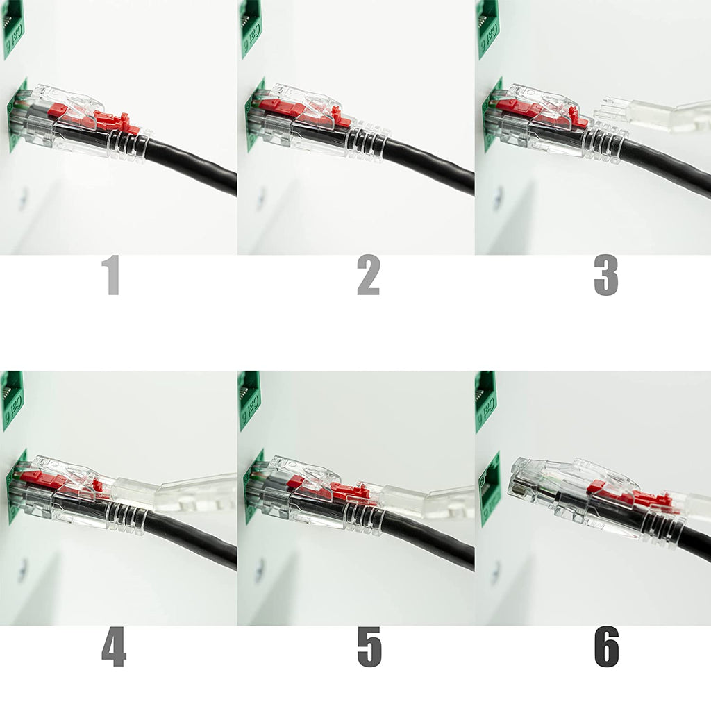NTW Lockable Cat6 Patented Net-Lock Patch Cord, Snagless, 6 Pack - Gre ...
