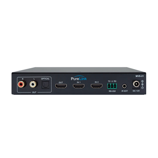 PureLink 4K60 HDMI 2×1 Switch with Motore Up/Down Scaling, Audio De-Embed, and Multiview