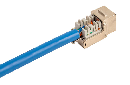 Vertical Cable CAT6A Shielded Data Grade Keystone Jack 90° Degree