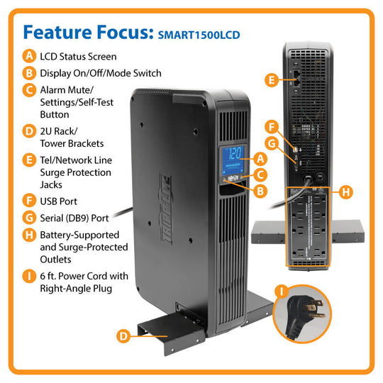 Tripp-Lite SMART1500LCD SmartPro 120V 1500VA 900W Line-Interactive UPS