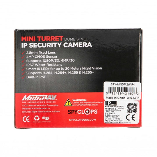 Metra Spyclops Mini Turret Dome Style IP Camera