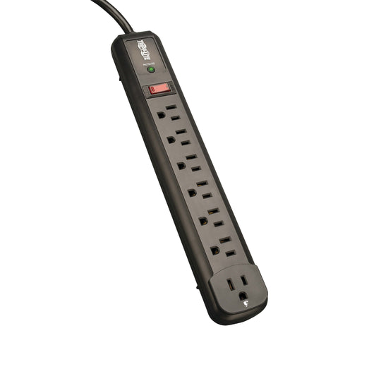 Tripp-Lite TLP74RB Protect It! 7-Outlet Surge Protector, 4ft Cord