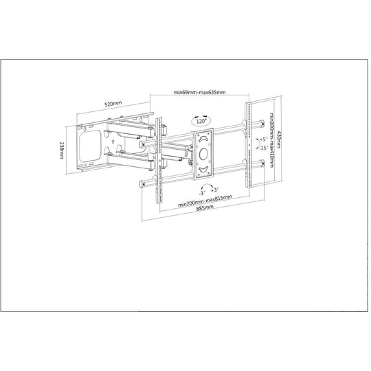 Manhattan Universal LCD Full-Motion Large-Screen Wall Mount, 461290