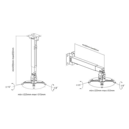 Manhattan Universal Projector Wall or Ceiling Mount, 461207