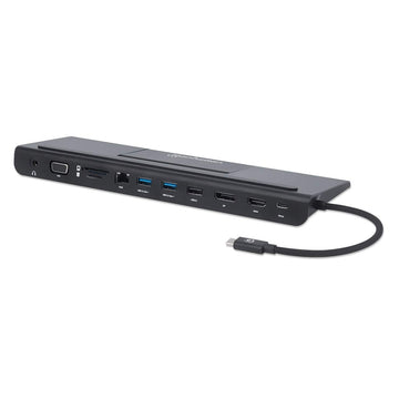 Manhattan USB-C 11-in-1 Triple-Monitor Docking Station with MST, 153478