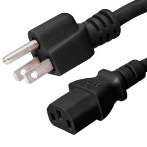 5-15P to C13 Power Cord –15A, 125V, 14/3 SJT - Black