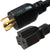L6-30P to 6-20R Power Cord - 1 Foot, 20A, 250V, 12/3 SJT, Black