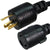 L6-20P to L6-30R Power Cord - 1 Foot, 20A, 250V, 12/3 SJT, Black