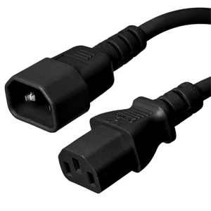 C14 to C13 Power Cord – 13A, 250V, 16/3 SJT, Black