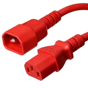C14 to C13 Power Cord – 15A, 250V, 14/3 SJT - Red