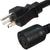 5-20P to L5-20R Power Cord - 1 Foot, 20A, 125V, 12/3 SJT, Black