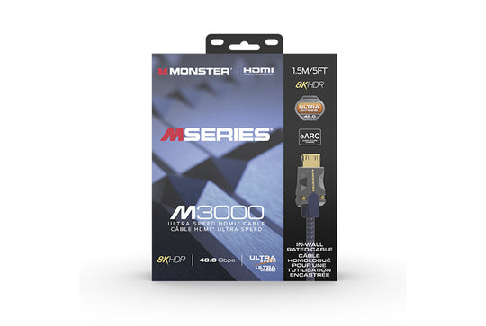 Monster M-Series 3000 Certified Premium Ultra High Speed HDMI Cable - 8K@60Hz, 48Gbps