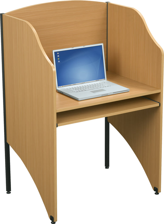 Essentials DELUXE 3/4" HPL Floor Carrel (Teak)
