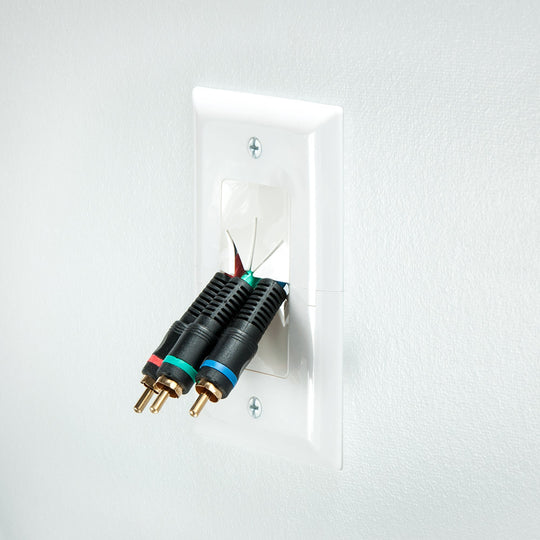 DataComm Split Wall Plate with Flexible Opening