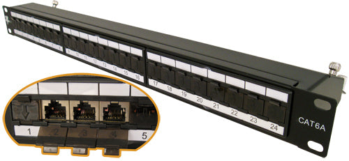 Vertical Cable 042-C6A/24 CAT6A Shielded Patch Panel - 24 Port