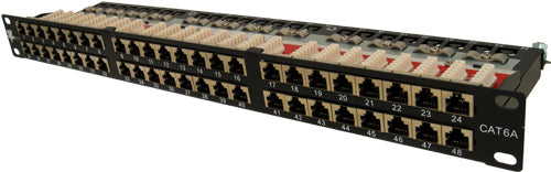Vertical Cable 042-C6A/48 CAT6A Shielded Patch Panel - 48 Port