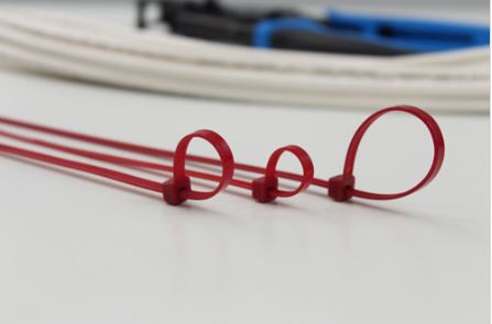 Vertical Cable Cable Ties, Plenum, 50lb Tensile, Red, c(UL) Listed, 100 Pack