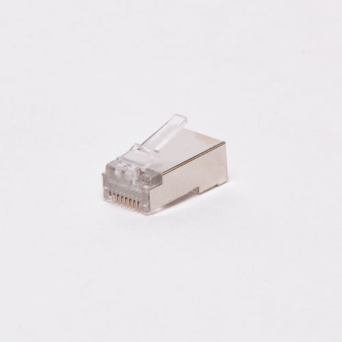 Cat5E RJ45 Connector for Solid/Stranded Cable - 3 Prong 50 Micron Shielded 100pk