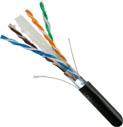 Vertical Cable CAT6 Shielded CMXF Direct Burial Gel-Filled Core, LLDPE Jacket, 23 AWG, Solid - 1000ft Wooden Spool