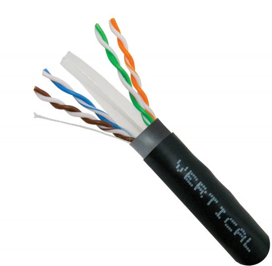 Vertical Cable Cat6 CMXT UTP Outdoor Waterproof (Dual Jacket), Direct Burial (UV), 23AWG, 1000 FT Wooden Spool