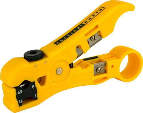 Vertical Cable Universal Stripping Tool | RG59, RG6, RG7, RG11, CATs, Flat Telephone Wire