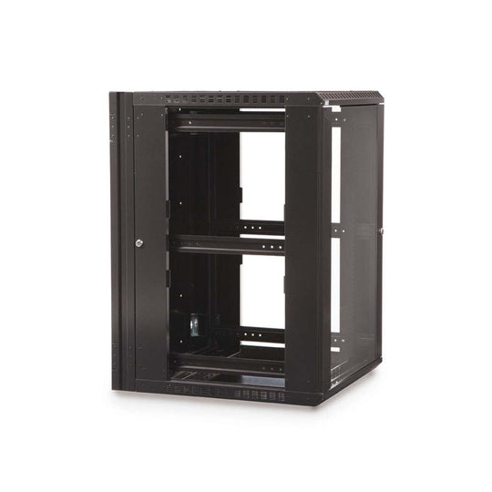 Kendall Howard LINIER Swing-Out Wall Mount Cabinet, Glass Door - 18U