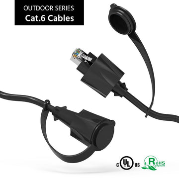 Cat6 SSTP Industrial Outdoor Patch Cable with Dust Cap, UL Listed