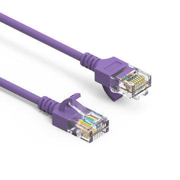 Cat6A Slim Ethernet Patch Cable, Snagless Boot - Purple