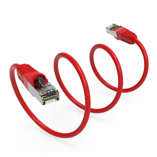 Cat6 Shielded Ethernet Patch Cable, Snagless Boot - Red
