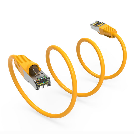 Cat6 Shielded Ethernet Patch Cable, Snagless Boot - Yellow