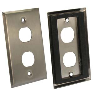 Single Gang Stainless Steel Wallplate with Water Seal