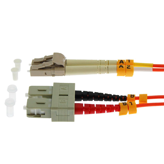 LC-SC Multimode OM1 Duplex 62.5/125 Fiber Patch Cable, UL, ROHS