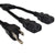 World Cord NEMA 5-15P to 2x C13 10A 125V 18/3 SJT SPLITTER Power Cord - Black