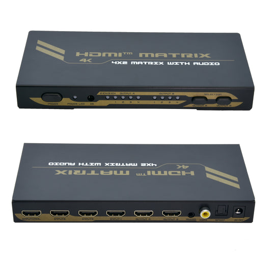 4x2 HDMI Matrix Switch with Audio 4K @ 30Hz