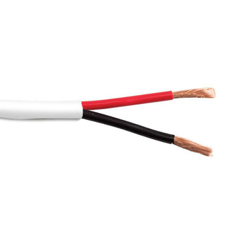 SCP Indoor/Outdoor Pro Grade Speaker Cable - 2C/12 AWG 65 Strand OFC, Sun Res HD PVC JK, White - 500ft RIB