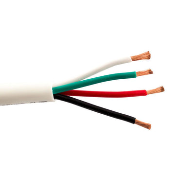 SCP 4C/12 AWG 65 Strand Oxygen Free Copper, Speaker Cab;e, UL CMR PVC JKT, White - 500FT/152M Spool