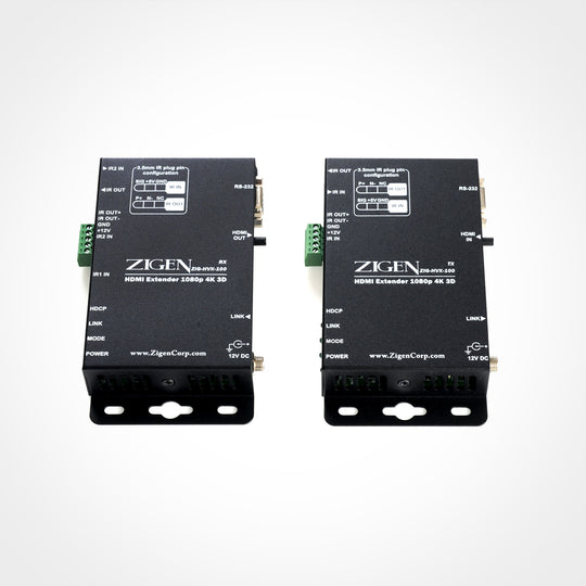 Zigen HDBaseT HDMI Extender (Set) over Single Cat5e/6/7 up to 100m - ARC, 4K, Audio, IR RS232, 3D