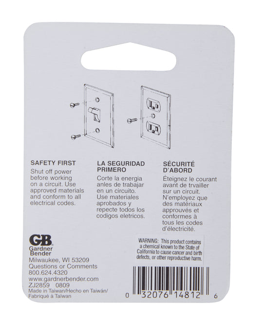 Gardner Bender Electricians Wall Plate Screw Kit, Flat Head, Ivory, 10/Pkg, 14-WPI