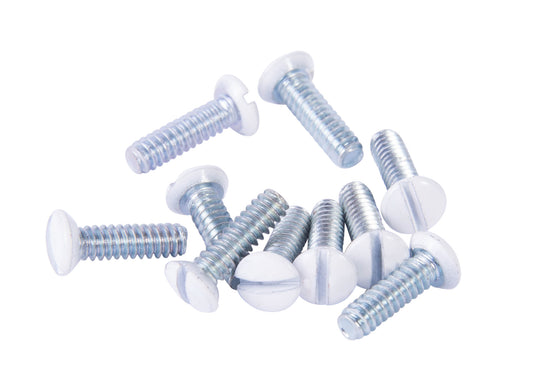 Gardner Bender Electricians Wall Plate Screw Kit, Flat Head, White, 10/Pkg, 14-WPW