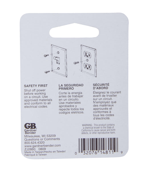 Gardner Bender Electricians Wall Plate Screw Kit, Flat Head, White, 10/Pkg, 14-WPW