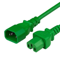 World Cord C14 C15 15A 250V 14/3 SJT Power Cord - Green