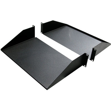 Quest 25 Inch 2 Unit (2U) Non-Vented Double-Sided 2 Piece Center Mount Rack Shelf