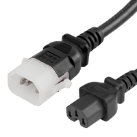 World Cord  P-LOCK C14 to C15 15A 250V 14/3 SJT Power Cord - Black