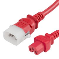 World Cord  P-LOCK C14 to C15 15A 250V 14/3 SJT Power Cord - Red
