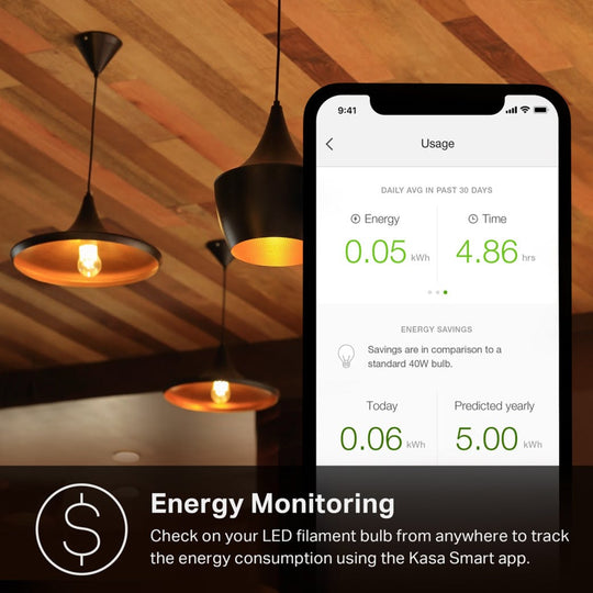 TP-Link KL60 Kasa Filament Smart Bulb, Warm Amber