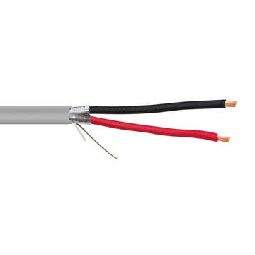 2C/16 AWG Stranded BC, Foil Shield W/Drain Security Alarm Cable, Gray - 1000ft Box