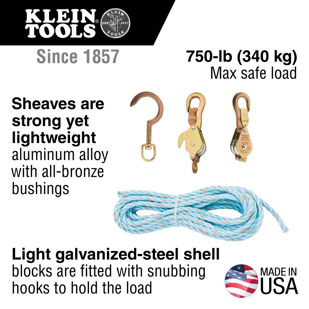 Klein Tools Rope, use with Block ＆ Tackle Products