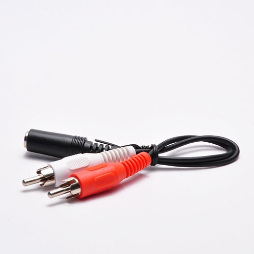 (2) RCA Male to 3.5mm Stereo Female Adapter - 6 Inch Cable