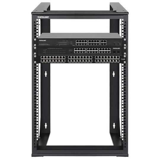 Intellinet 19" Wall Mount Open Frame Network Rack, Front-Hinged Swing Frame - 15U