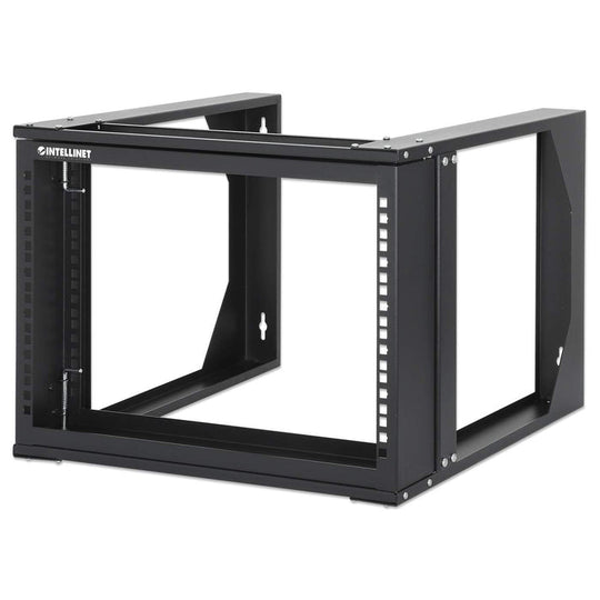 Intellinet 19" Wall Mount Open Frame Network Rack, Front-Hinged Swing Frame - 6U
